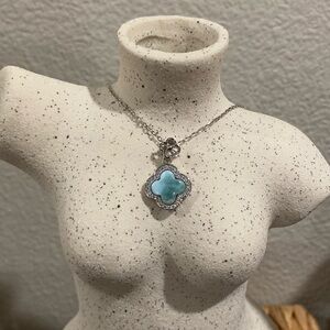 Larimar necklace w/ CZ